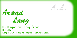 arpad lang business card