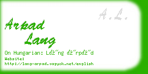 arpad lang business card